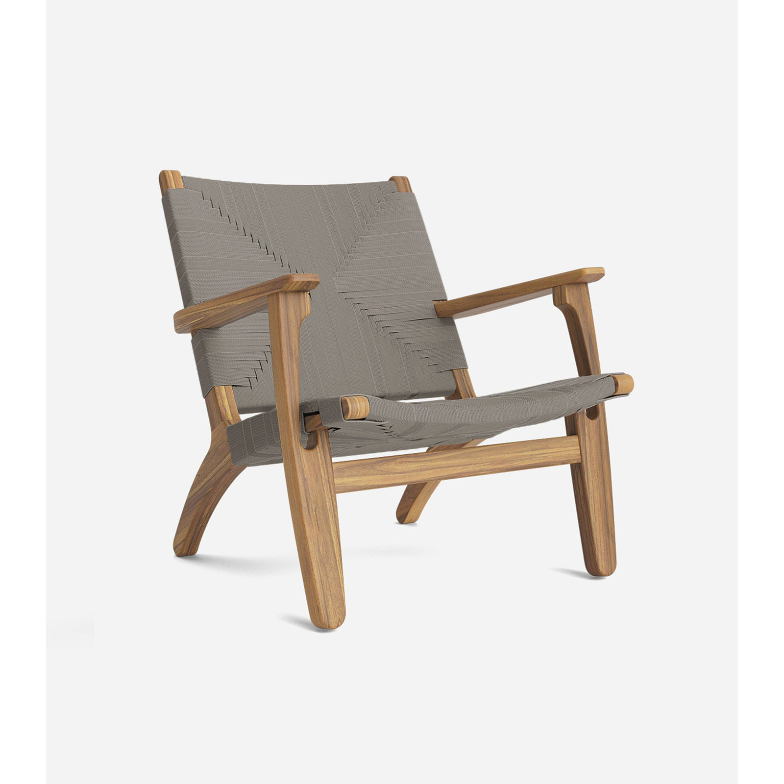 Masaya Upholstered Armchair, Taupe Cross Braided Cord, Natural