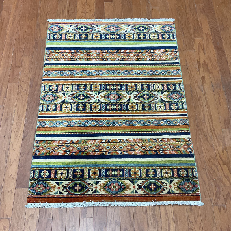  Handmade Khorjeen Kazak Wool Rug