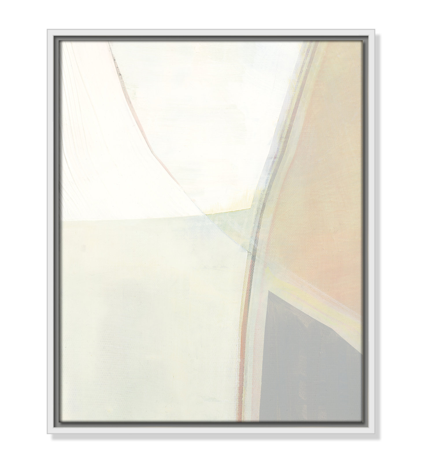 Alexandria "In Neutral II" Painting by Cartissi, White Framed Canvas, 21.5" H x 17.5" W x 2" D