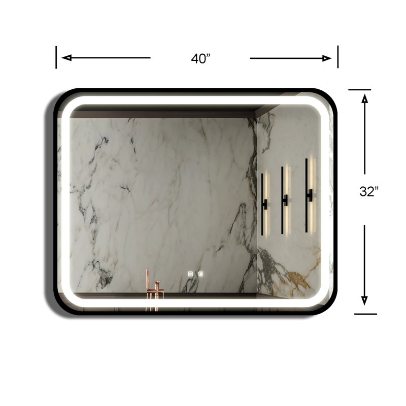 Miroir de salle de bain, 32 po x 40 po, Rectangulaire