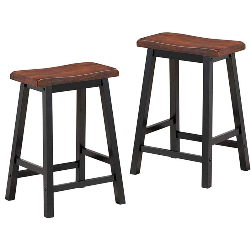 Counter Stool with Metal Frame, Brown/Black