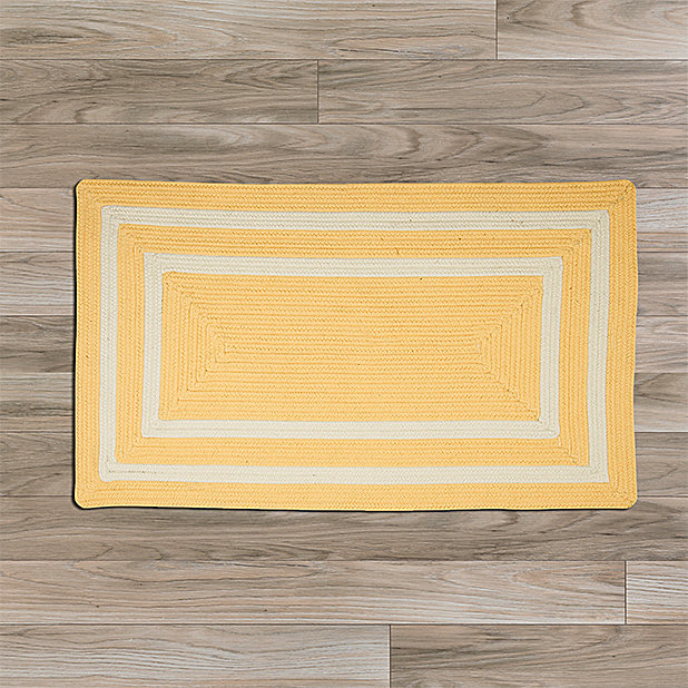 Tapis jaune à motif géométrique tressé Cisbrough, Rectangle 12 pi x 15 pi