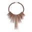 13 po x 3 po x 18 po, décoration murale de style tribal en bois brun avec collier perlé
