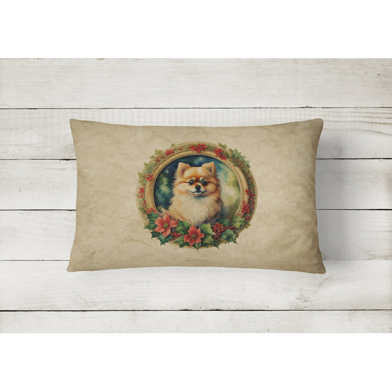 Coussin décoratif intérieur / extérieur en polyester Christmas, 12 po x 16 po, Rectangulaire