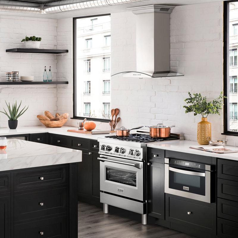 30" 400 CFM Ducted Wall Mount Range Hood in Stainless Steel, 30"