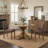 Upholstered Dining Chair, Brown Fabric Side Chair, Armless Modern Kitchen Chair with Solid Wood Legs-1284124902