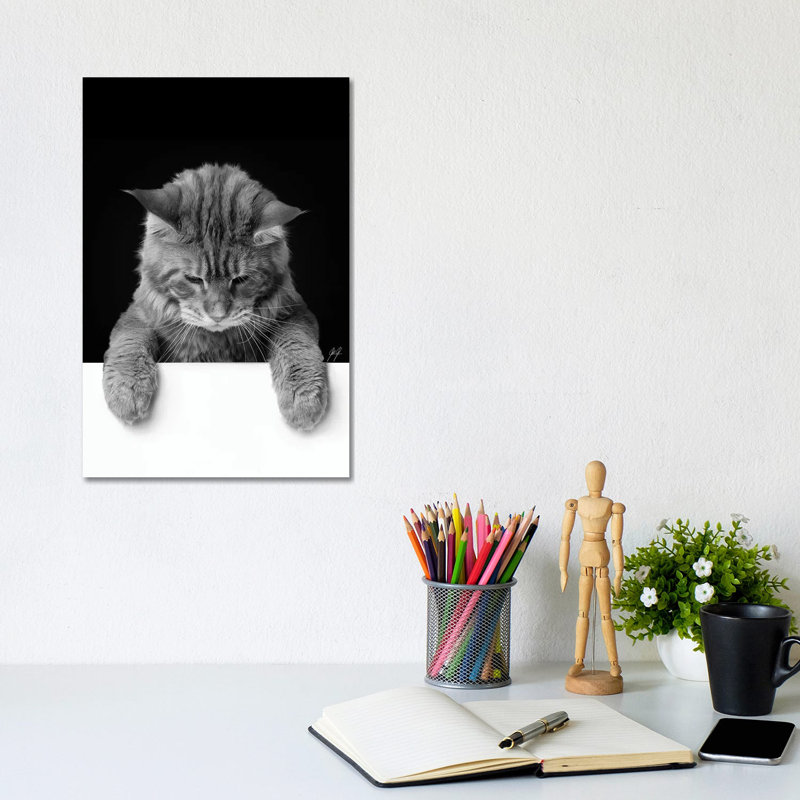 Cute Cat I by Kathrin Federer - Wrapped Canvas Print, 30.48cm H x 20.32cm W x 1.91cm D