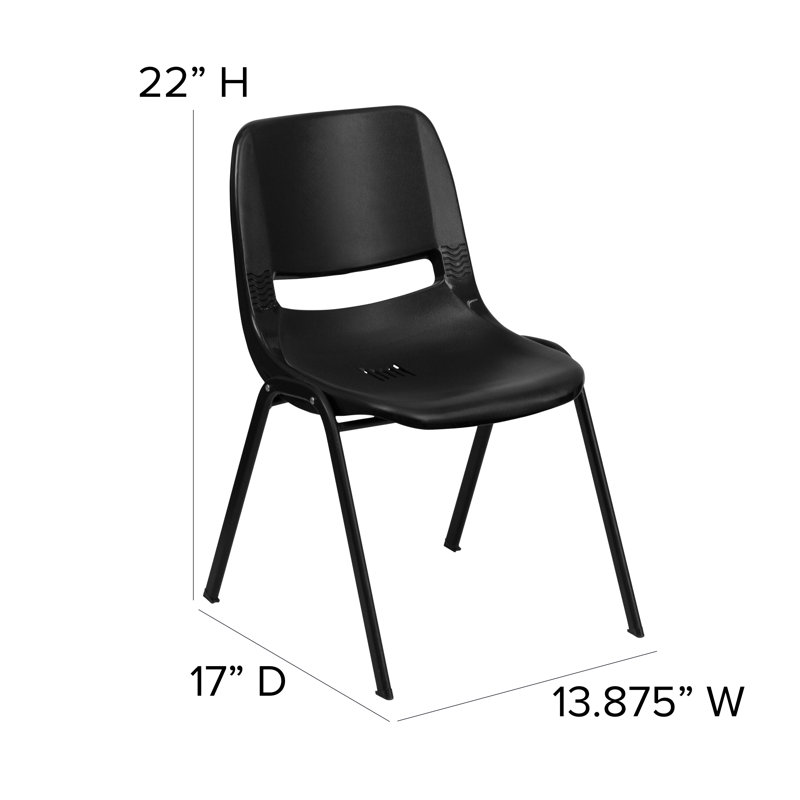 Chaise empilable ergonomique pour enfant Seraphina, Noir