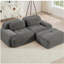 Canapé de 82 po en forme de L en tissu SoftCorduroy, conception modulaire en tissu, combinaisons multiples, accoudoirs courbés, aucun assemblage requis.-1090906510
