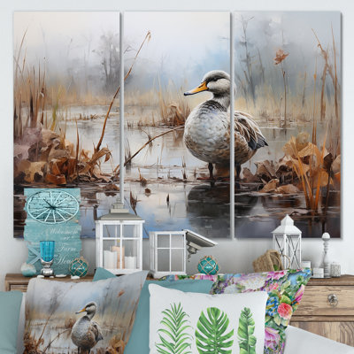 Misty Marsh Duck IV - Duck Animal Wall Art