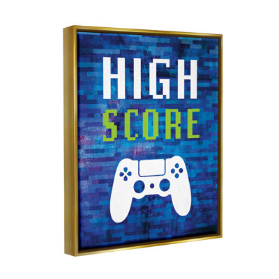 " High Score Pixel Style Gaming Controller " by Victoria Barnes Painting Print