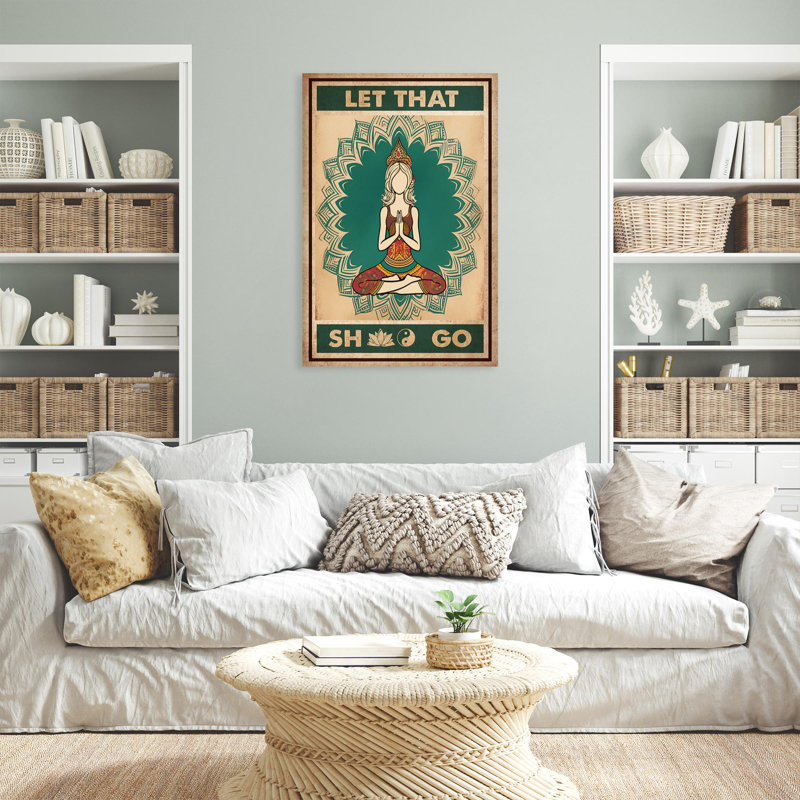 Yoga Let That Shoo Go - 1 pièce, impression sur toile tendue, H 20 po x l 16 po x P 1,25 po