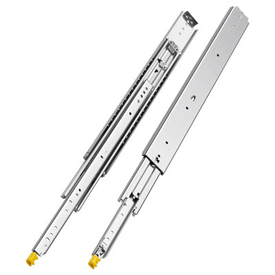 1 paire de glissières de tiroir à extension complète 18 20 22 28 30 32 36 38 40 44 48 52 56 60 po, capacité de charge de 500 lb, glissières de tiroir verrouillables, roulement à billes avec glissière de tiroir à fixation latérale verrouillable