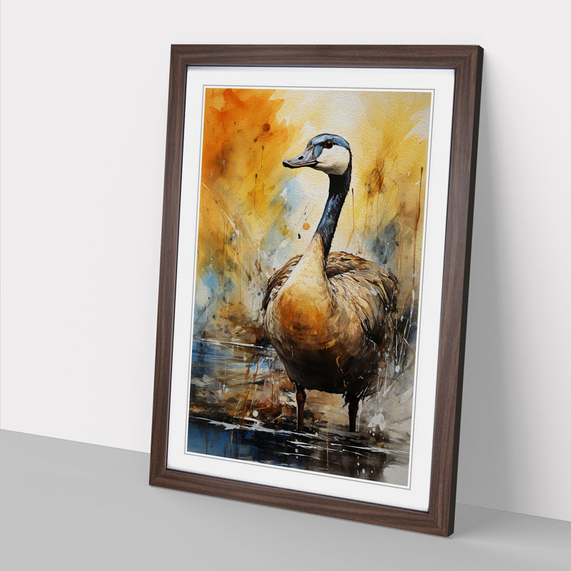Goose Gestural Art - Framed Print
