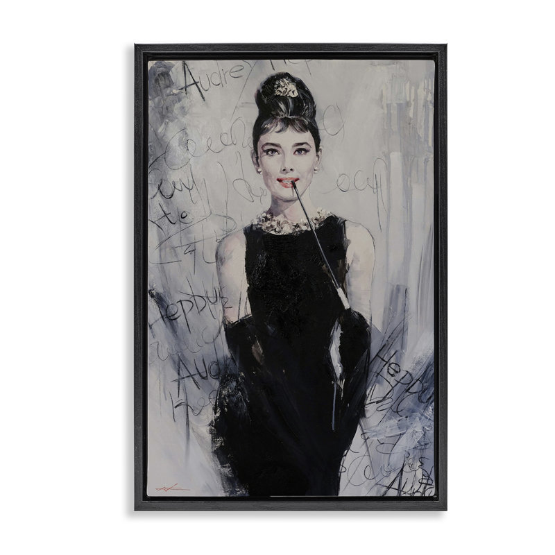Cadre flottant classique avec détails modernes Audrey, design par Lucille Lee, H 25 po x l 17 po, Cadre flottant noir de jais
