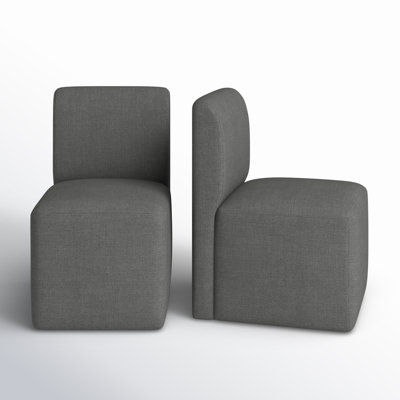 Bralan Polyester Blend Upholstered Side Dining Chair with Casters
