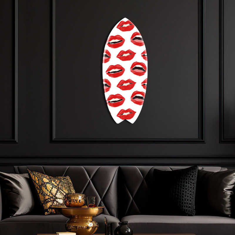 Corey Paige - Painted Lips Skimboard Fashion and Glam Acrylic by Oliver Gal