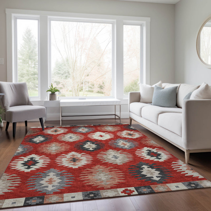 Chayden Washable Southwestern Indoor / Outdoor Rug, Rectangle 3' x 5'