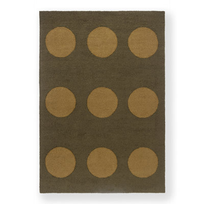 Habitat Festival Outdoor Hand Tufted Polka Dots Area Rug in Brown/Dark Brown