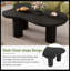 ON-TREND Table basse en nuage de 44 po x 25,9 po avec plateau de 1,5 po d'épaisseur, table de bout irrégulière de style crème avec 3 pieds robustes, table centrale élégante avec bord rond pour le salon, noir