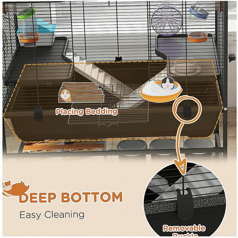 Cage pour petits animaux pour hamster syrien, cage à gerbille avec système de tubes