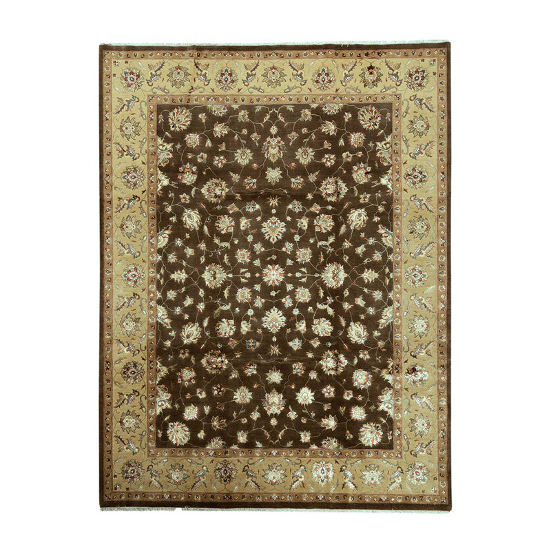 Wool Oriental Area Rug in Gold