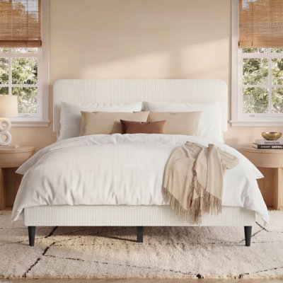 Brookport Boucle Upholstered Headboard Bed Frame