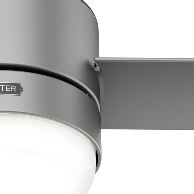 44" Gilmour 3 - Blade Damp Rated Ceiling Fan with LED Light Kit and Handheld Remote, Matte Silver