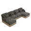 Canapé modulaire à 2 places avec 2 repose-pieds Boneless-1634218266-1634218267