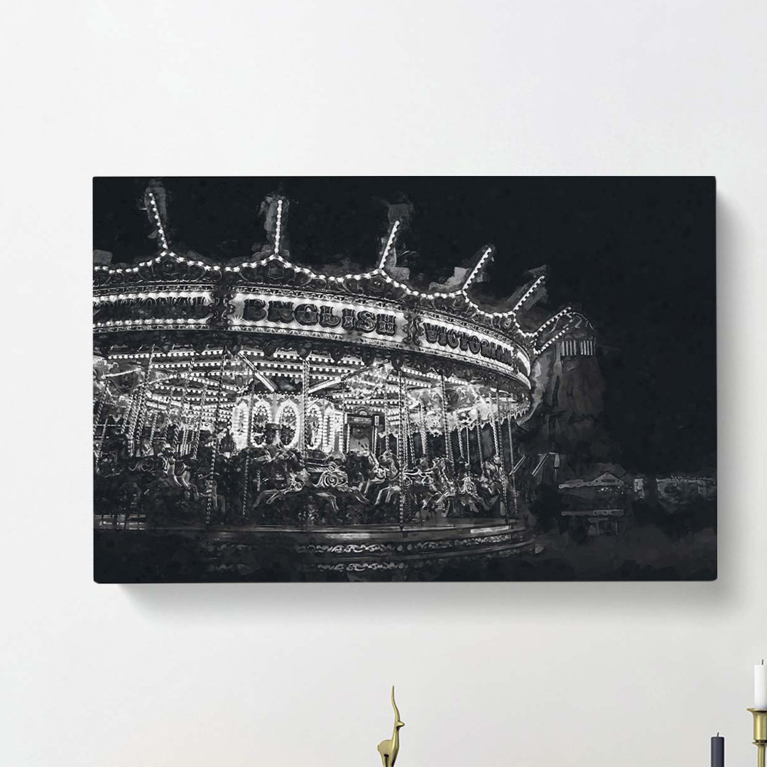 A Vintage Carousel In Abstract - Wrapped Canvas