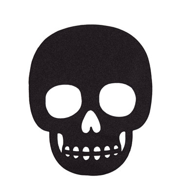 Ensemble de 6 napperons en forme de crâne noir d'Halloween
