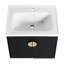 Meuble-lavabo mural en châtaignier noir de 152 cm avec lavabo intégré - Design moderne.