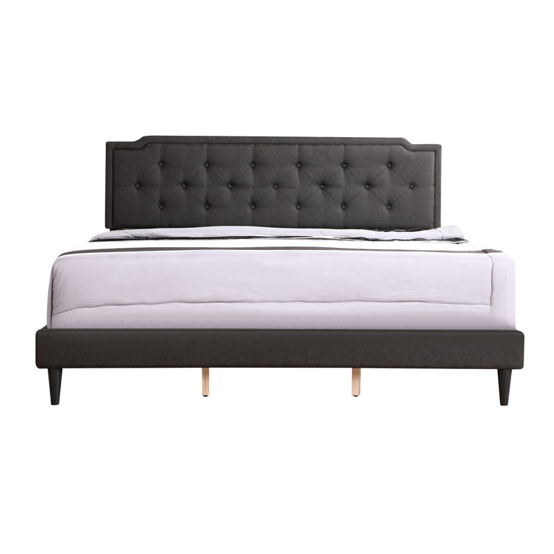 Lit décontracté noir élégant au look moderne - H 47 po x l 63 po x P 86 po, design, facile à nettoyer, assemblage requis
