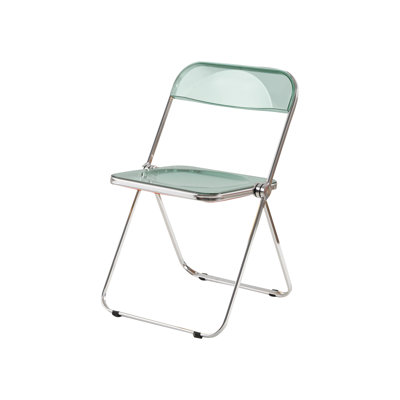 Folding Blue-Green Chair Transparent Chairs-Ghost Stackable Crystal Folding Chair-PC Plastic Living Room Seat-Chrome Frame And Foldable Acrylic Chair Fo Blue-Green