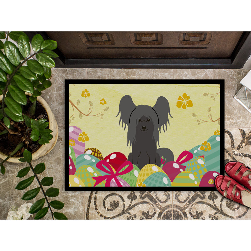 Tapis de porte d'extérieur antidérapant Saroyan, Noir