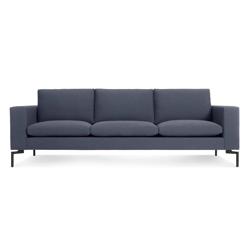 New Standard Sofa, 32" H x 92" W x 35" D, Maharam Meld in Panda Polyester Blend, Black
