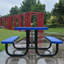 Square outdoor steel picnic table-397277264