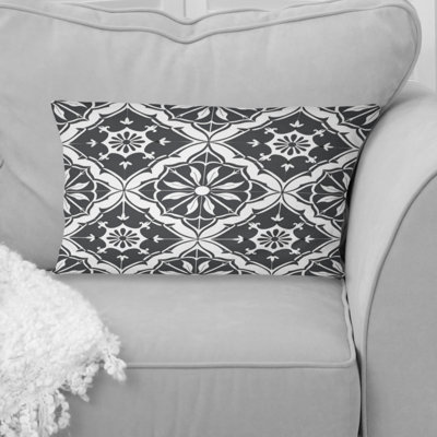 Gray Mosiac Tiles IV - Traditional Lumbar Pillow