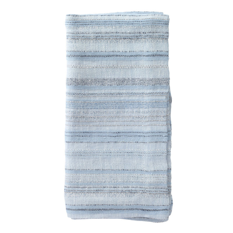 Midas Linen Blend Square Napkins, Ice Blue