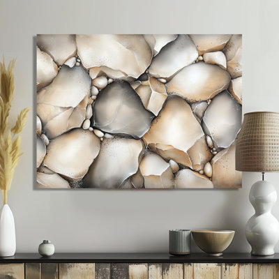 Spiritual Essence In Stone I - Rocks, décoration murale en métal, impression traditionnelle sur métal