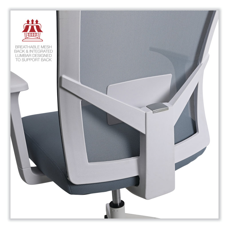 Seafoam Blue Mesh Back Task Chair with White Frame