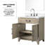 30 po Armoire de salle de bain en chêne gris X 22, comptoir en quartz blanc, miroir 28 et meuble-lavabo