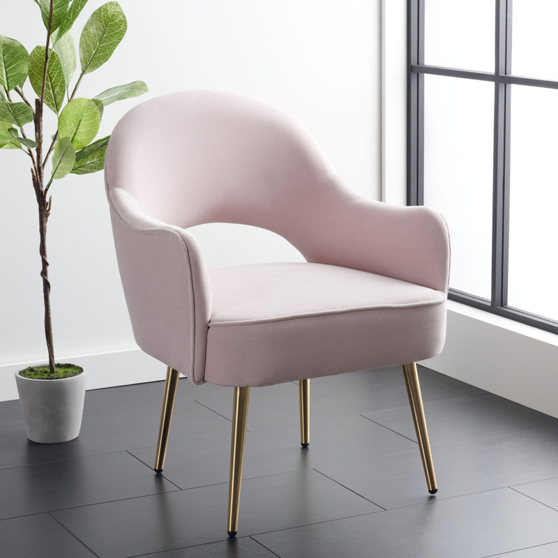 Maison Velvet Armchair, Light Pink Velvet
