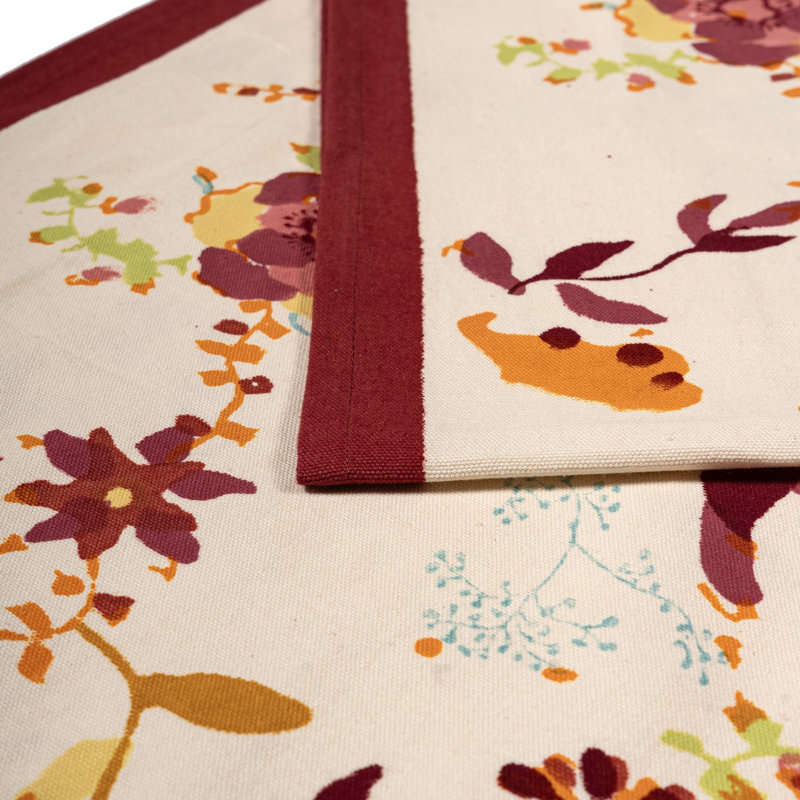 Treetop Handmade Floral Table Runnner, 90" L x 16" W, Multicolor