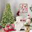 Arbre de Noël illuminé 7 pi avec 450 lumières chaudes UL, 1875 pointes PE + PVC, branches articulées pour une installation facile et support en métal robuste