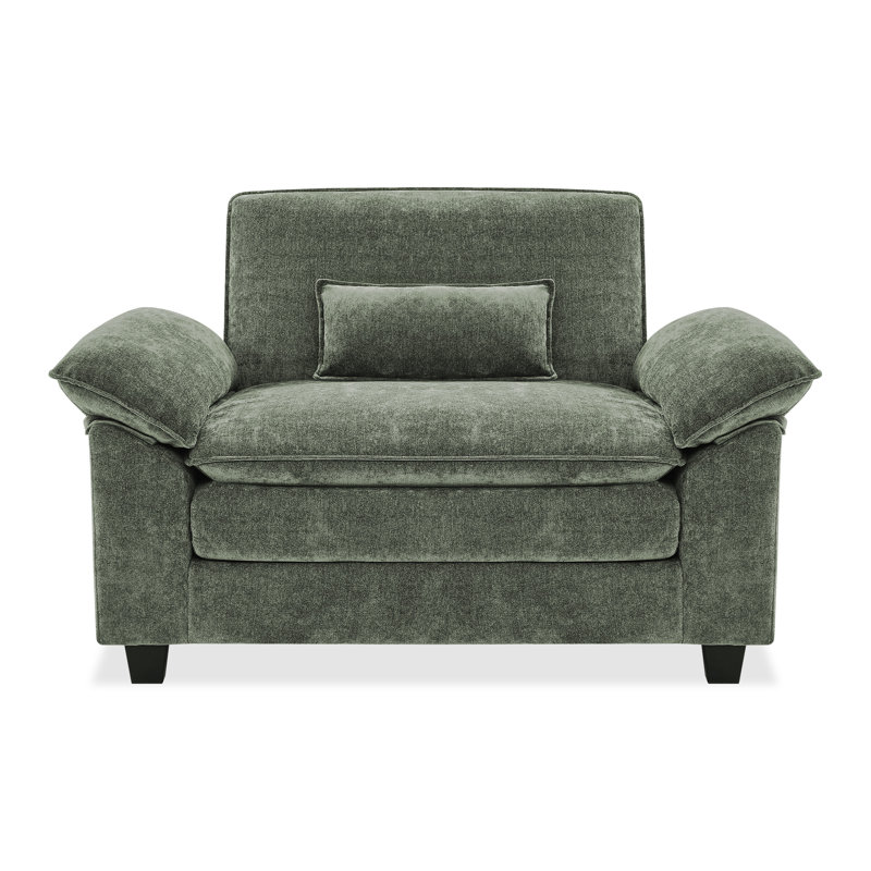 52'' W Upholstered Extra Wide Accent Chair, Grayish Green