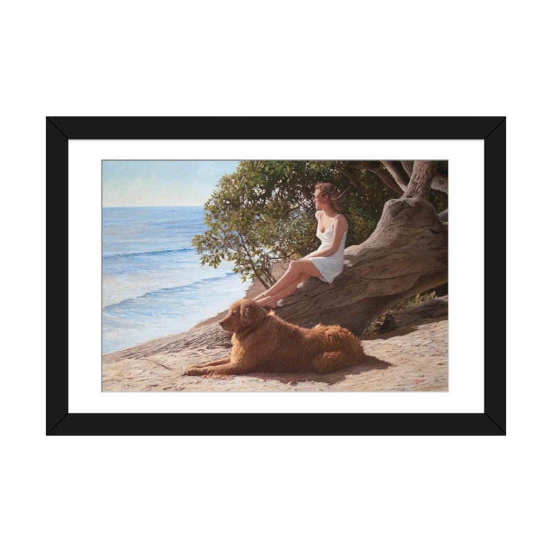 Kelly, reproduction de photo sur toile tendue, H 16 po x l 24 po x P 1 po, Papier d'art encadré noir, Blanc