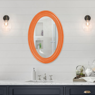 Busey Ribbed Oval Framed Accent Mirror