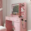 Ensemble de coiffeuse, bureau de coiffeuse avec tabouret, miroir lumineux à DEL et station de charge Lavin-1696377596