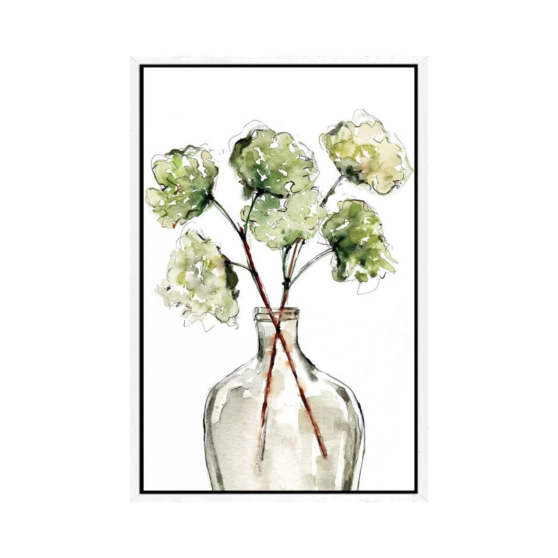 Greenery Vase II by Sara Berrenson - Print on Canvas, White Framed, 101.6 cm H x 66.04 cm W
